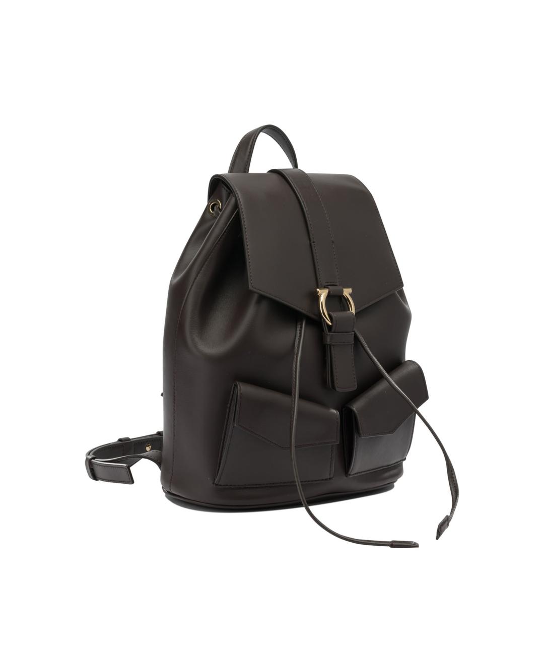 FERRAGAMO Коричневый кожаный рюкзак, фото 2