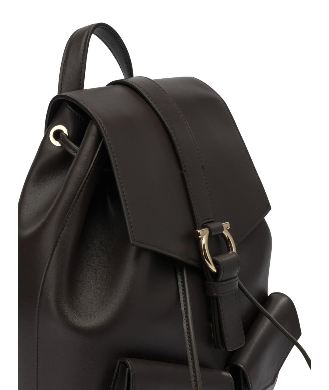 FERRAGAMO Коричневый кожаный рюкзак, фото 4