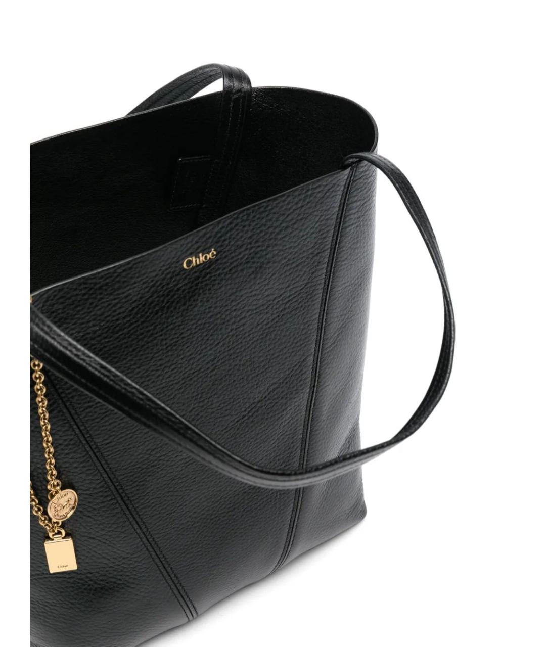 CHLOE Черная кожаная сумка через плечо, фото 5