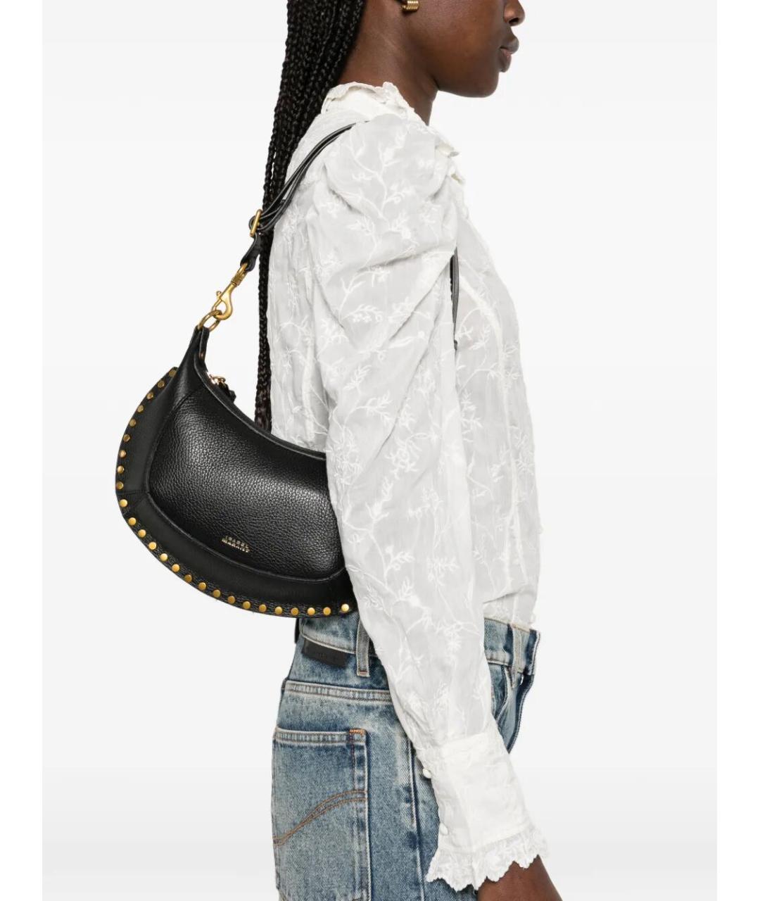 ISABEL MARANT Черная кожаная сумка через плечо, фото 2