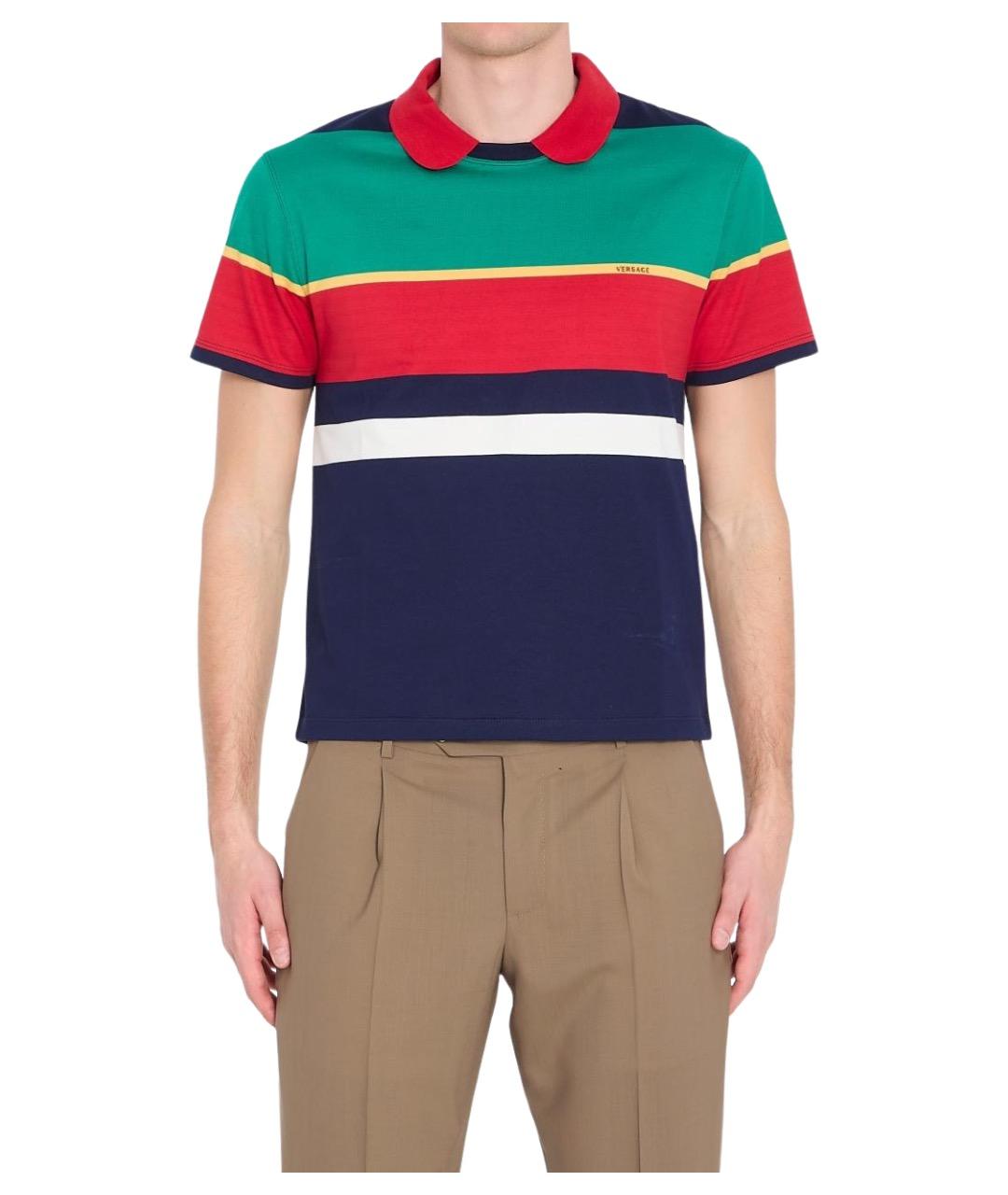 VERSACE Мульти хлопковая футболка, фото 1