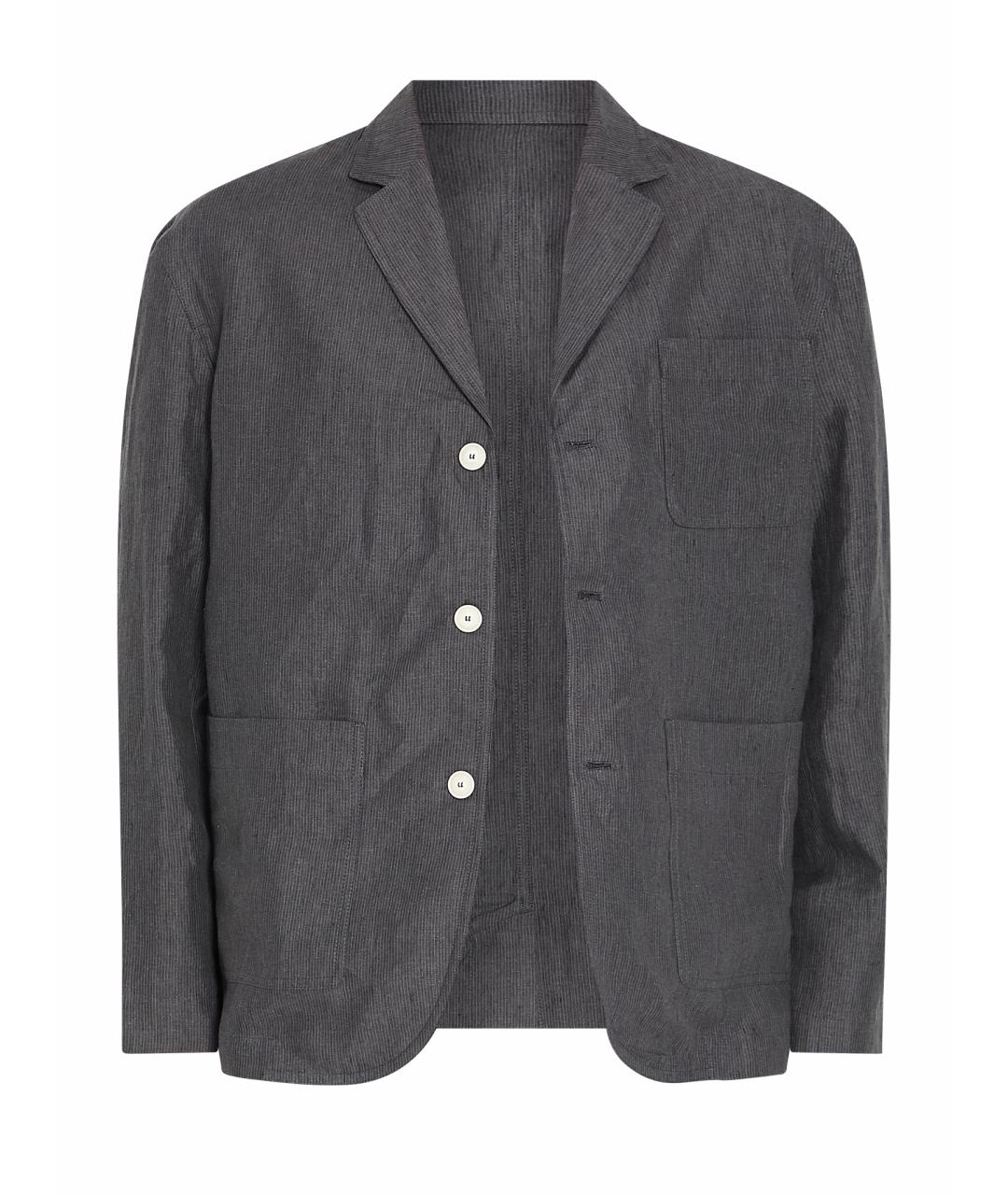 JACQUEMUS Серый льняной пиджак, фото 1