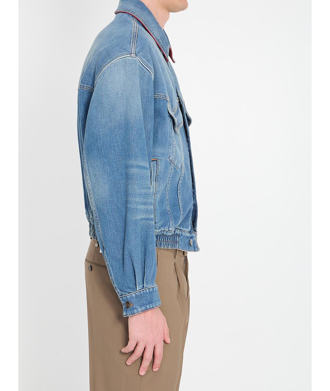 VERSACE Синяя хлопковая куртка, фото 3