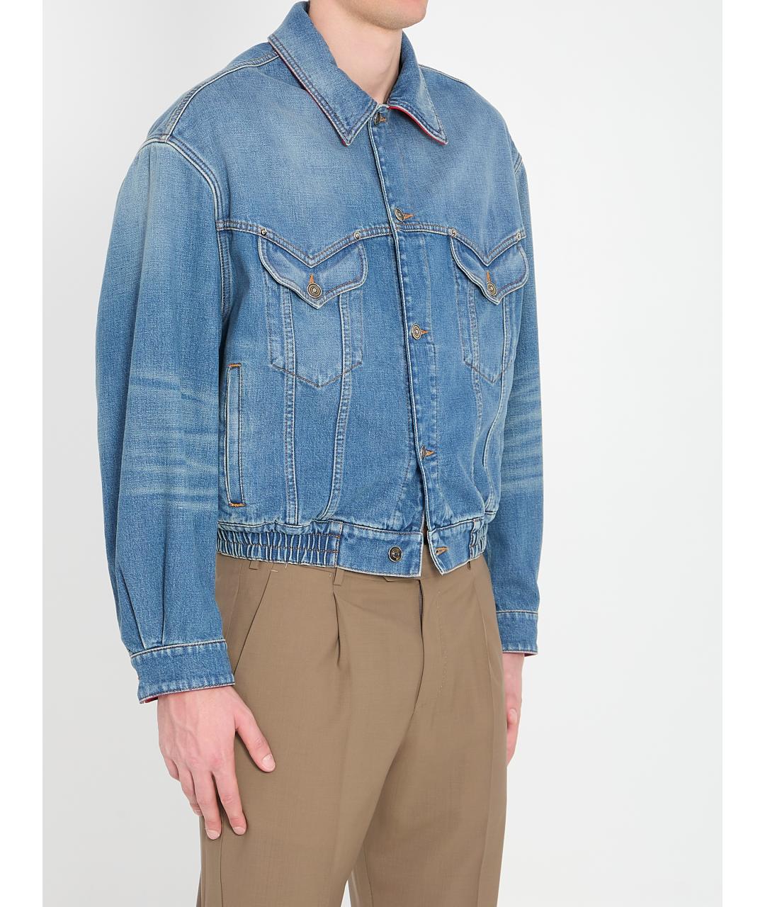 VERSACE Синяя хлопковая куртка, фото 2