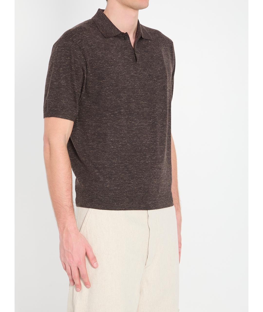 THE ROW Коричневое поло с коротким рукавом, фото 2