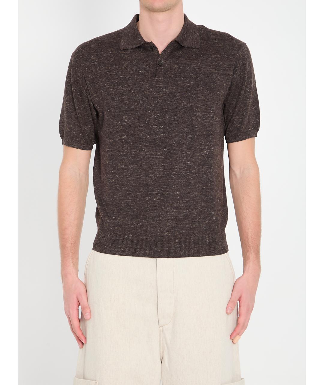 THE ROW Коричневое поло с коротким рукавом, фото 4