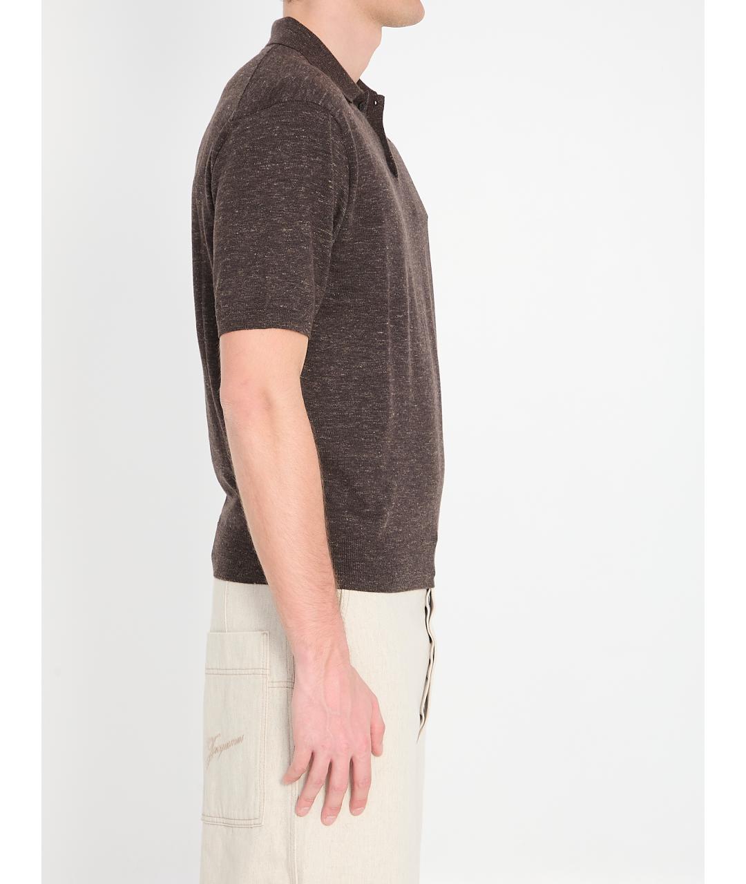 THE ROW Коричневое поло с коротким рукавом, фото 3