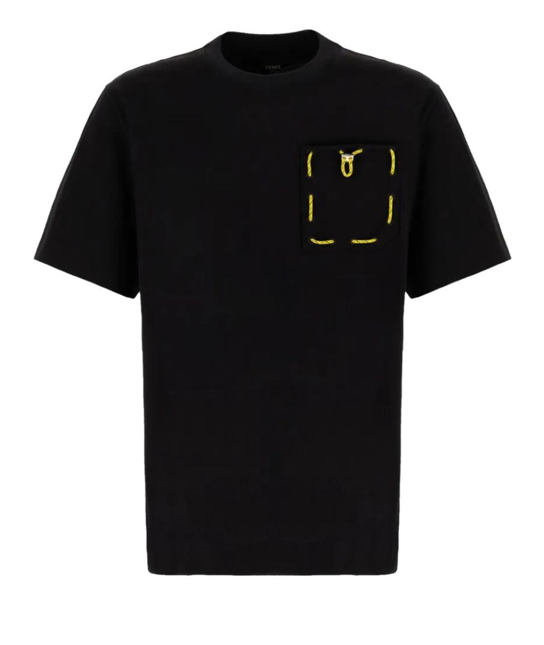 FENDI Черная хлопковая футболка, фото 1