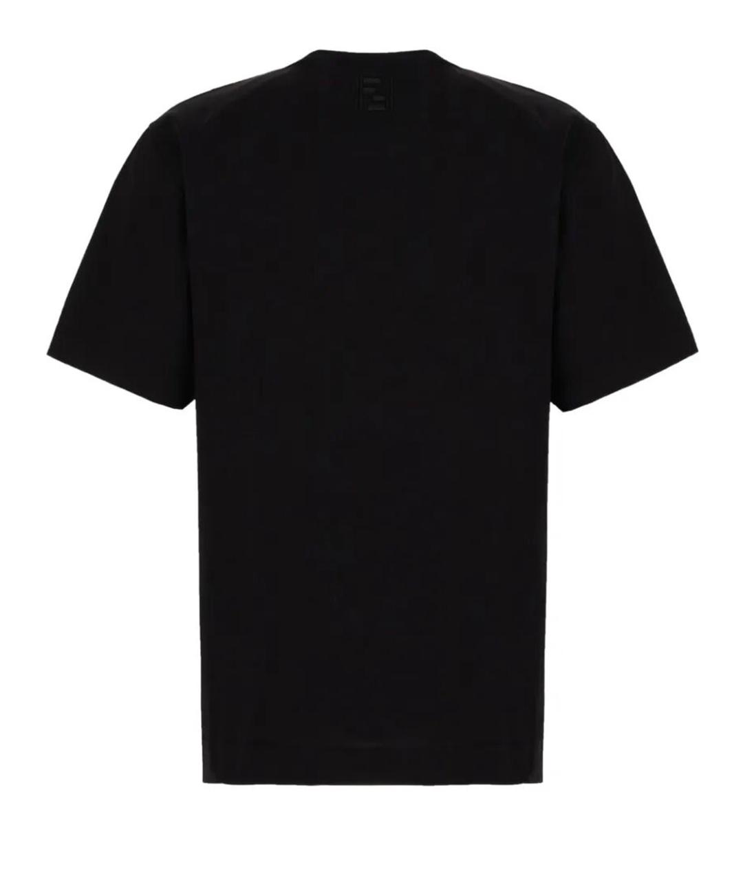 FENDI Черная хлопковая футболка, фото 2