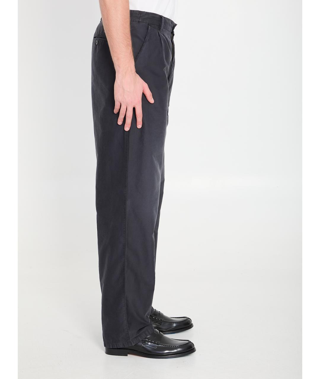 MAISON MARGIELA Темно-синие хлопковые повседневные брюки, фото 3