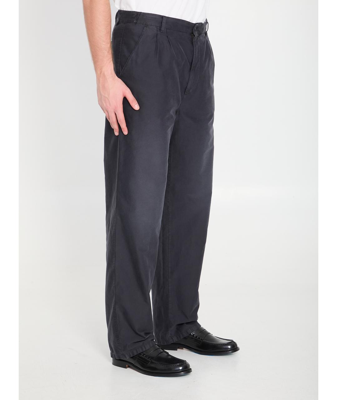 MAISON MARGIELA Темно-синие хлопковые повседневные брюки, фото 2