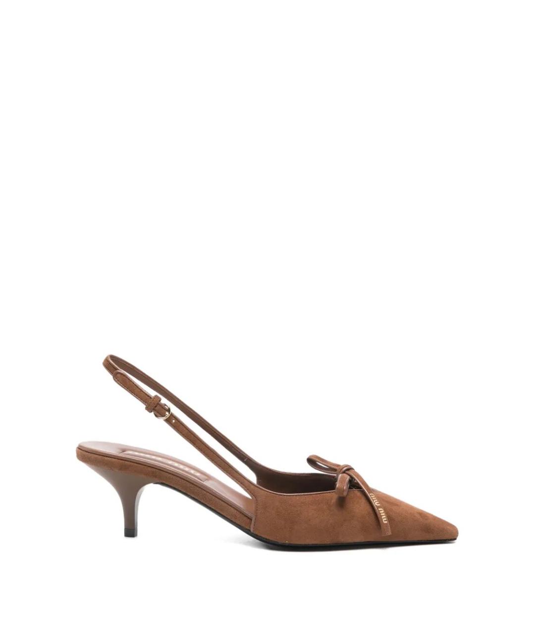 MIU MIU Коричневые замшевые туфли, фото 1