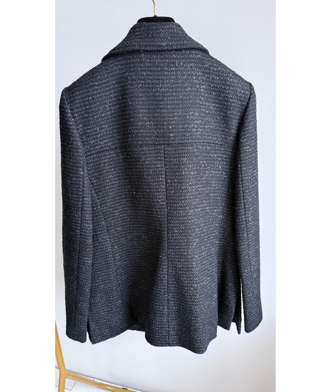 CHANEL Черный шерстяной жакет/пиджак, фото 2