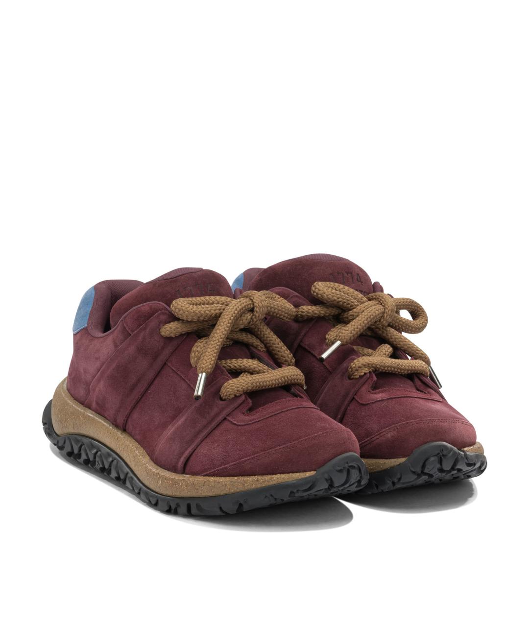 BIRKENSTOCK Бордовые замшевые низкие кроссовки / кеды, фото 2