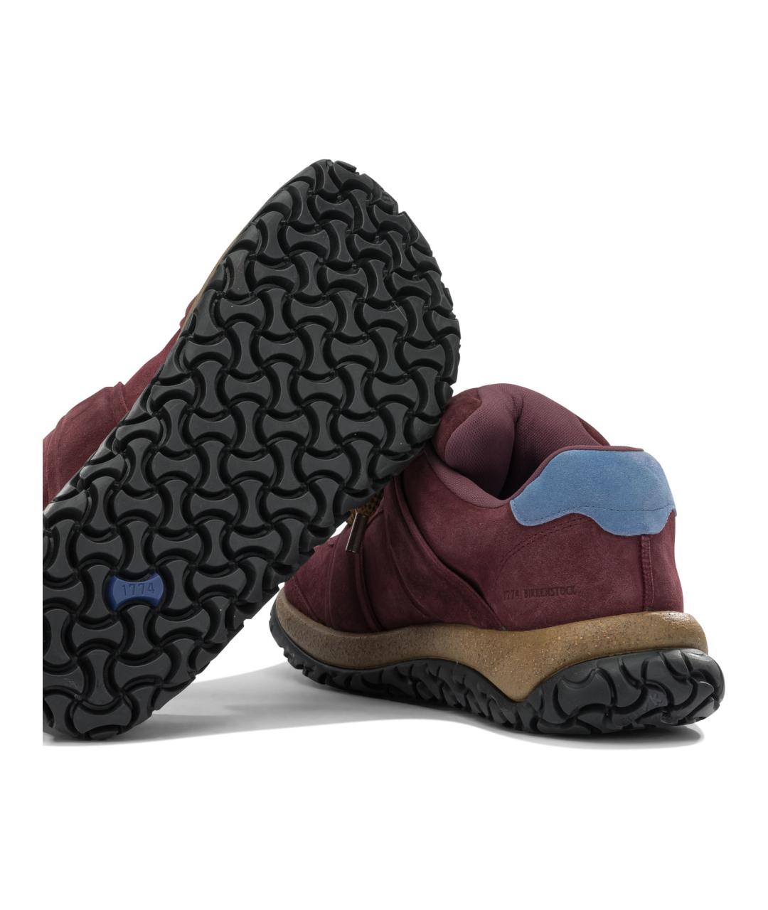 BIRKENSTOCK Бордовые замшевые низкие кроссовки / кеды, фото 5