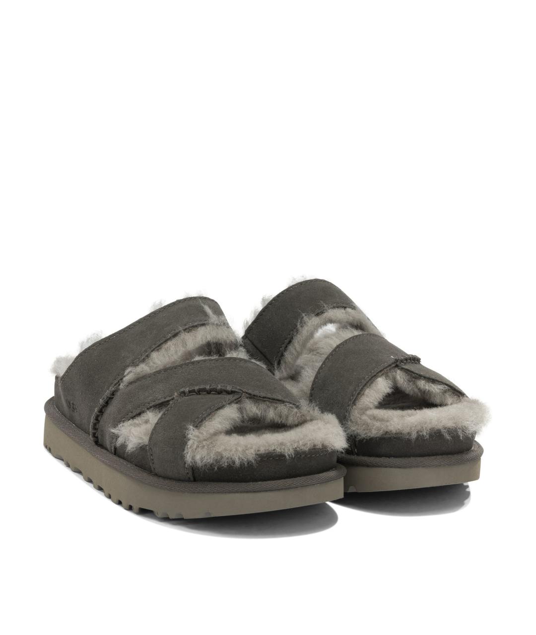 UGG AUSTRALIA Коричневые замшевые шлепанцы, фото 2