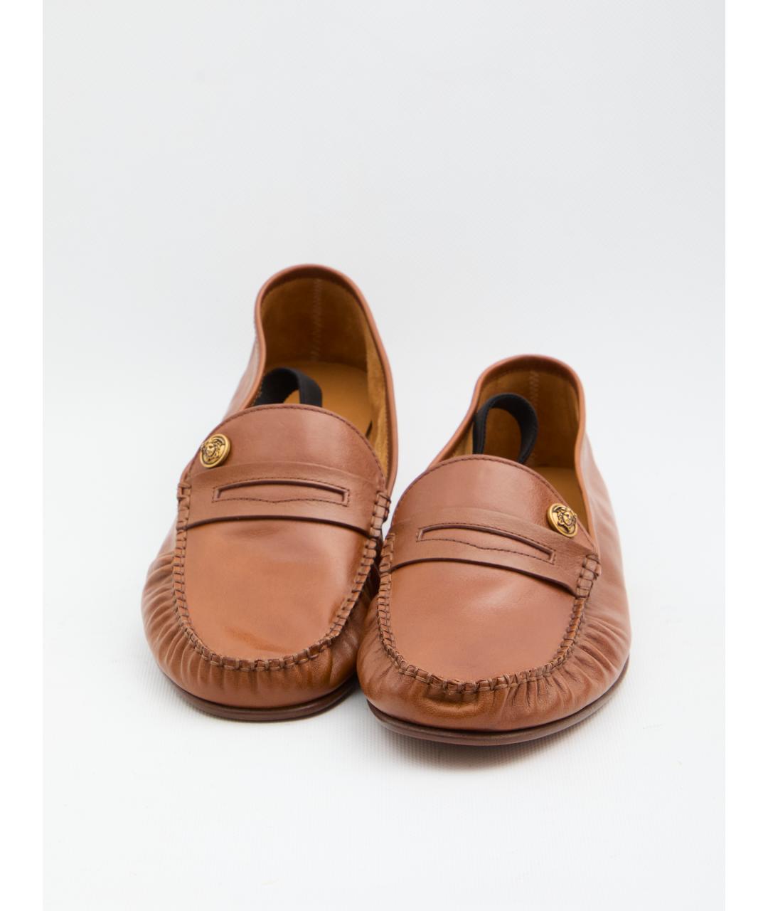 VERSACE Коричневые кожаные лоферы, фото 5
