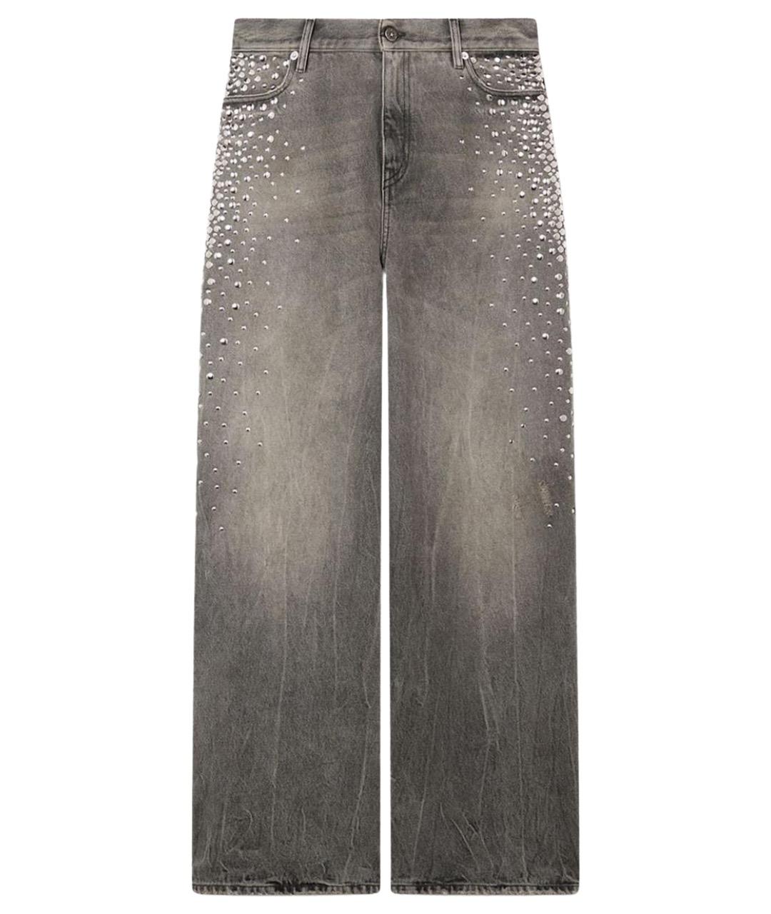 GOLDEN GOOSE DELUXE BRAND Серые хлопковые прямые джинсы, фото 1