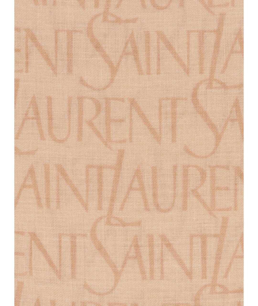 SAINT LAURENT Бежевый шарф, фото 3