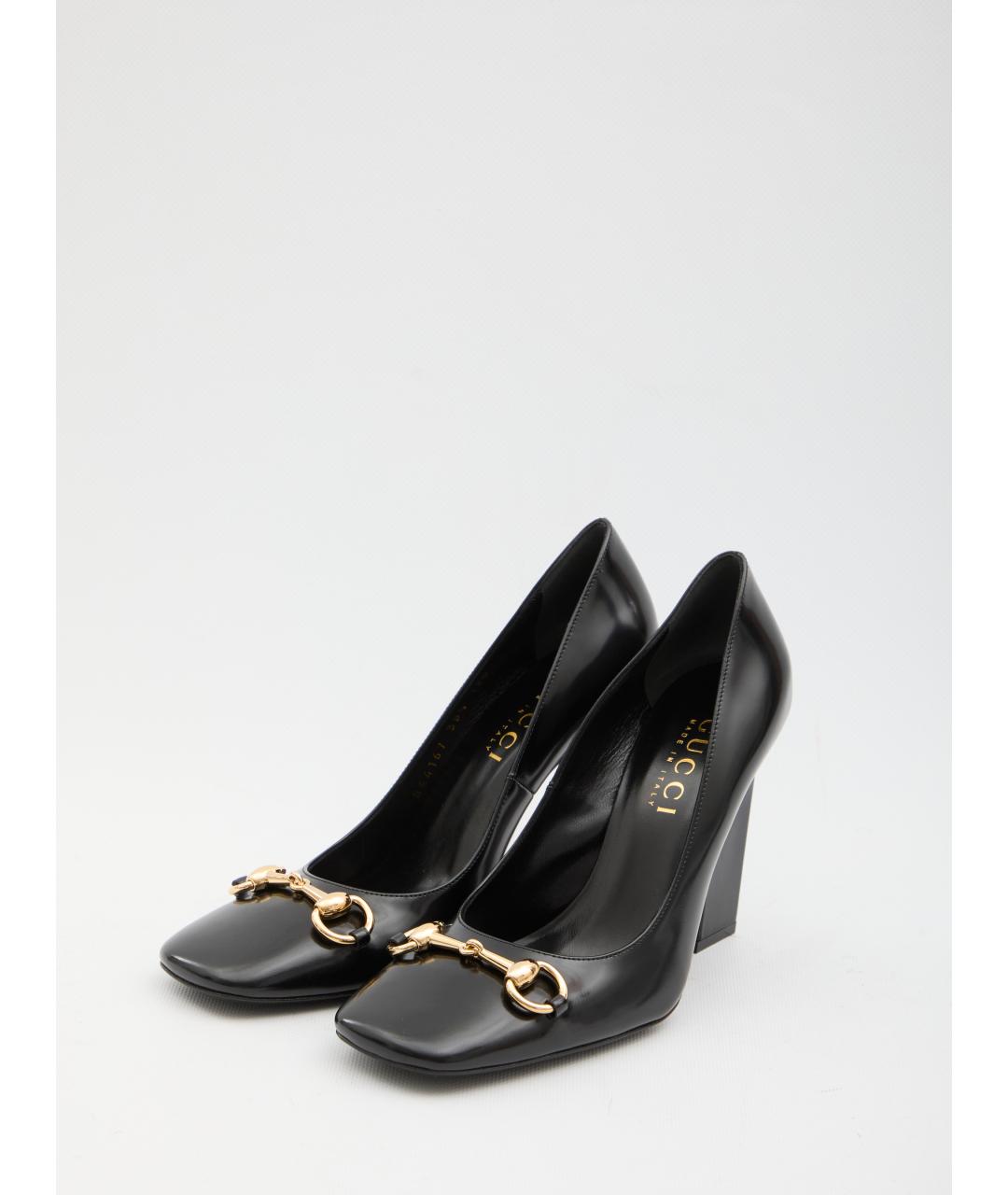 GUCCI Черные кожаные туфли, фото 2