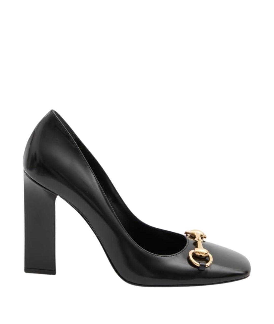 GUCCI Черные кожаные туфли, фото 1