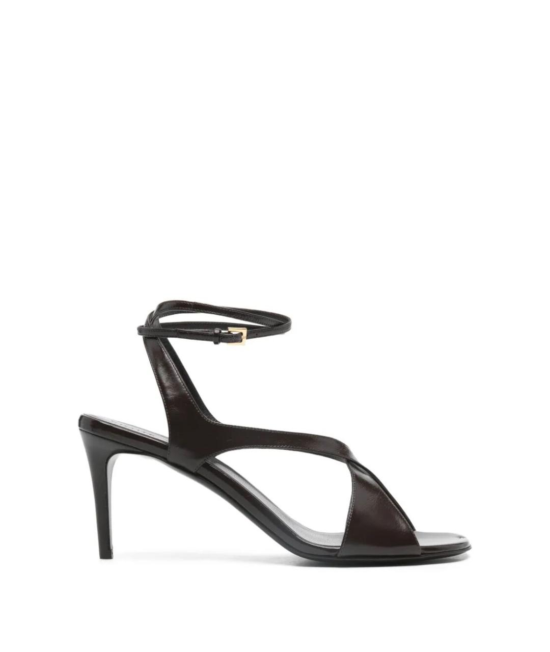 KHAITE Коричневые кожаные босоножки, фото 1