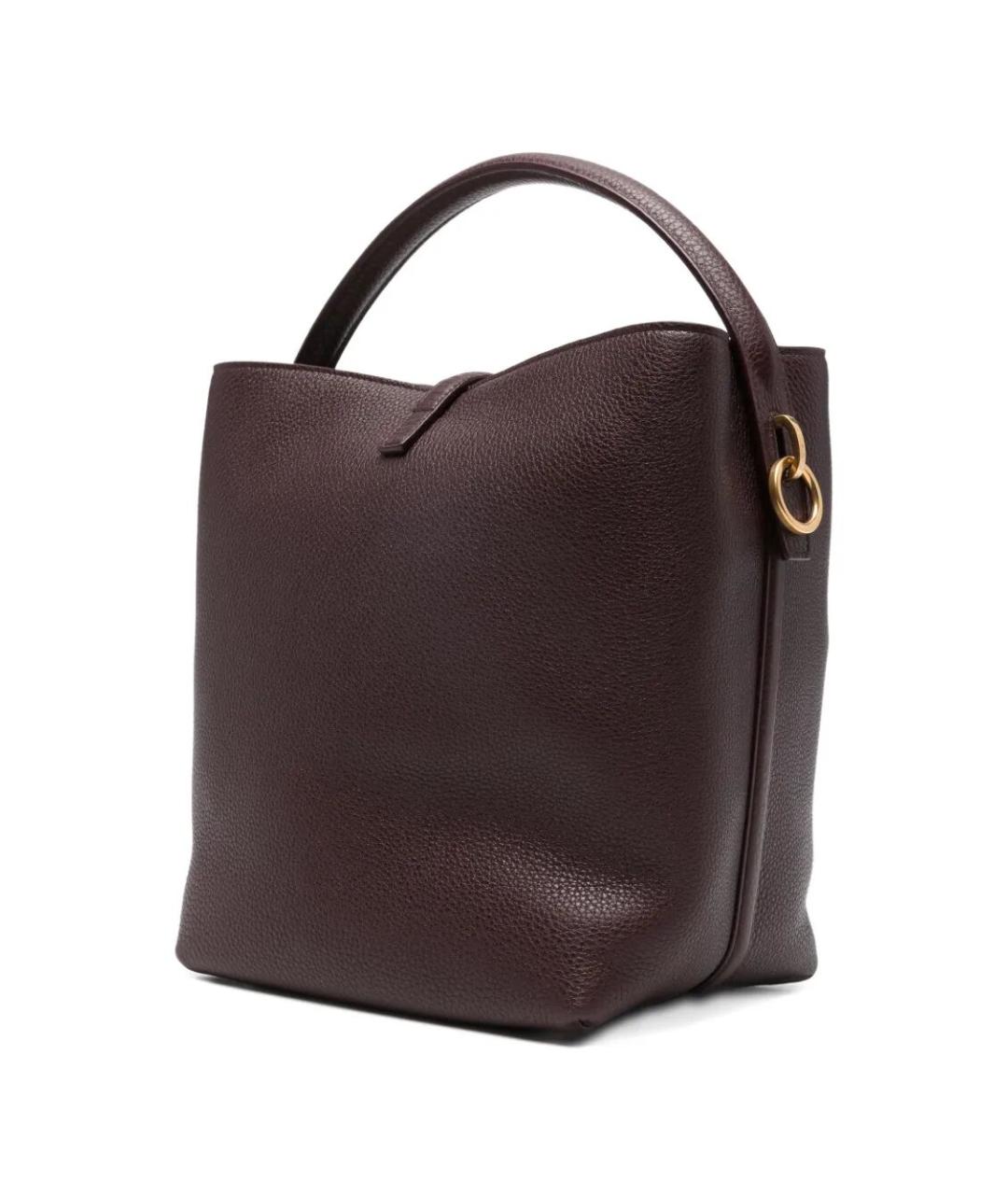 SAINT LAURENT Бордовая кожаная сумка через плечо, фото 5