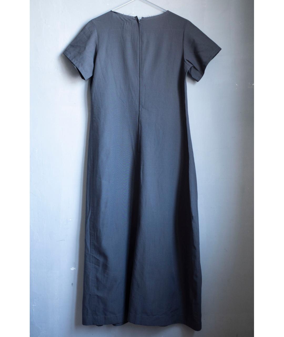 YOHJI YAMAMOTO Серое шерстяное повседневное платье, фото 2