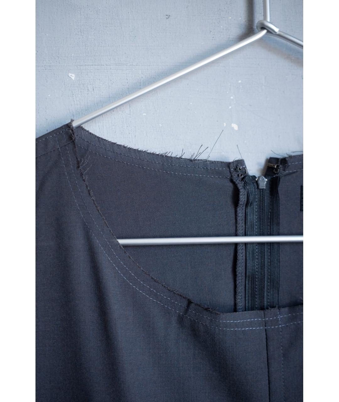 YOHJI YAMAMOTO Серое шерстяное повседневное платье, фото 5