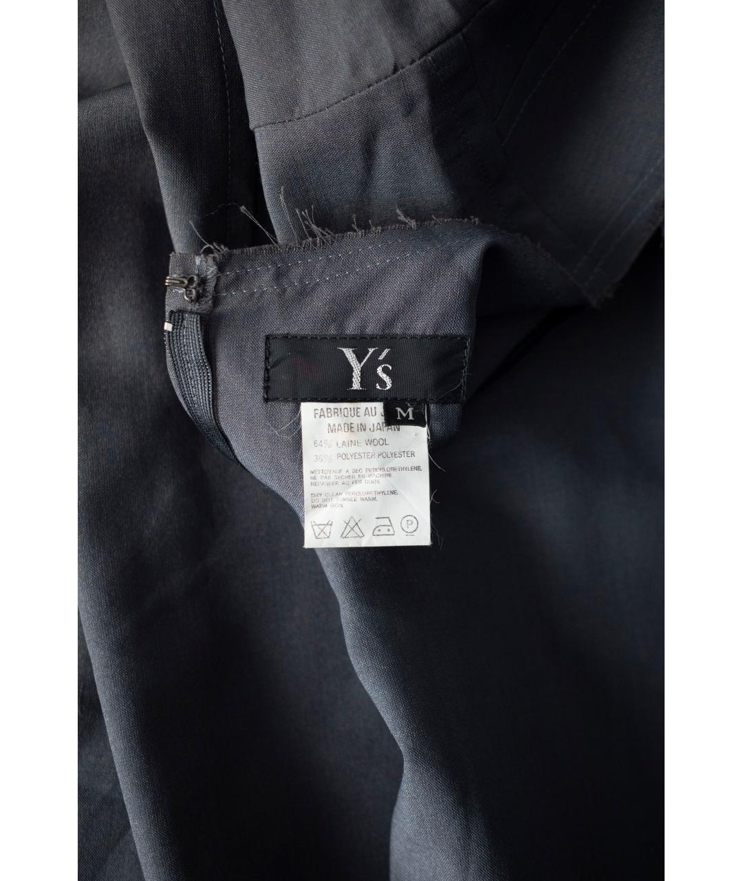 YOHJI YAMAMOTO Серое шерстяное повседневное платье, фото 7