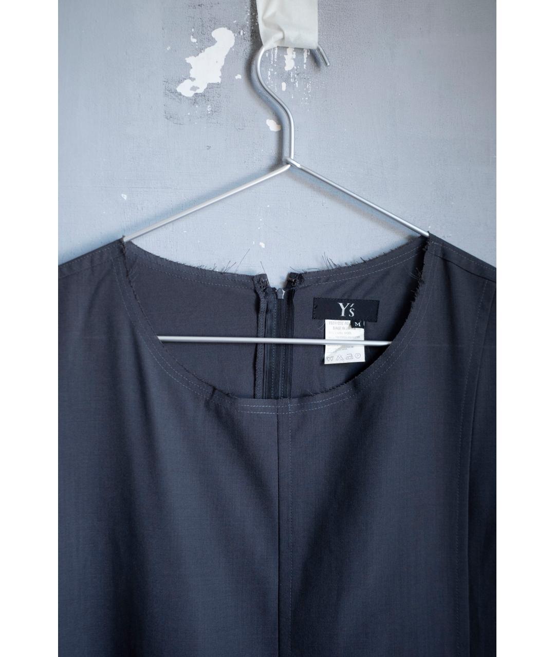 YOHJI YAMAMOTO Серое шерстяное повседневное платье, фото 4