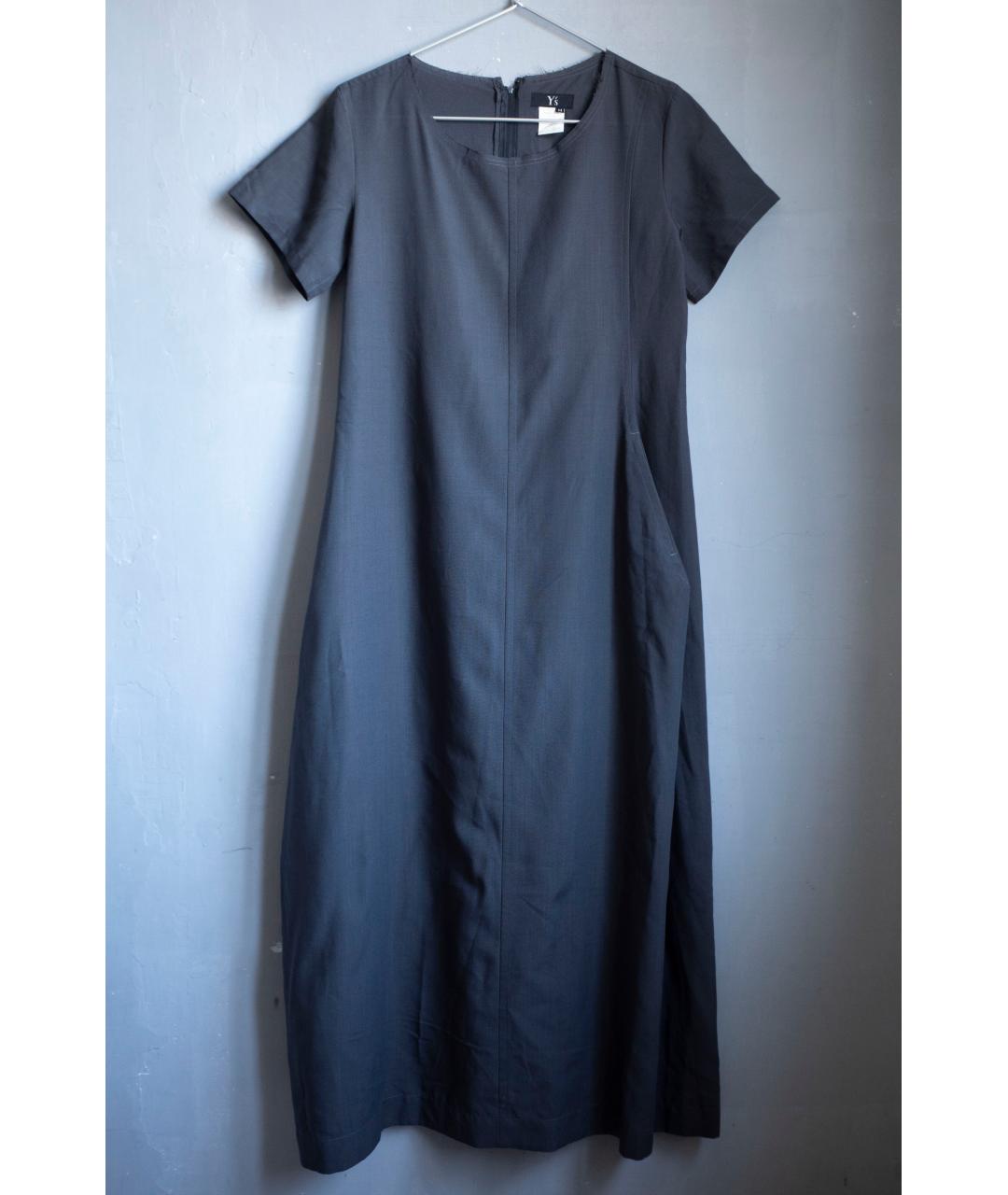 YOHJI YAMAMOTO Серое шерстяное повседневное платье, фото 9
