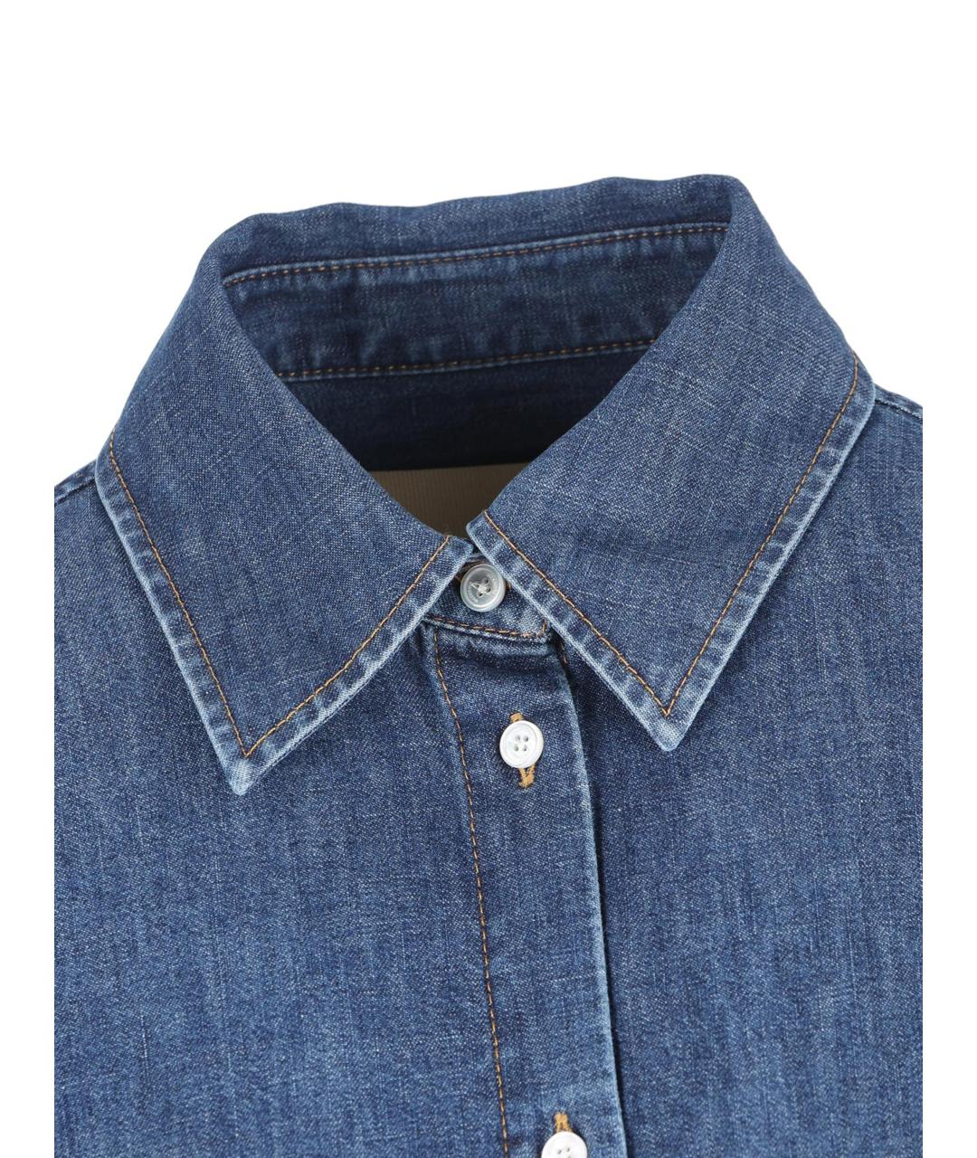 VALENTINO Синяя хлопковая рубашка, фото 3