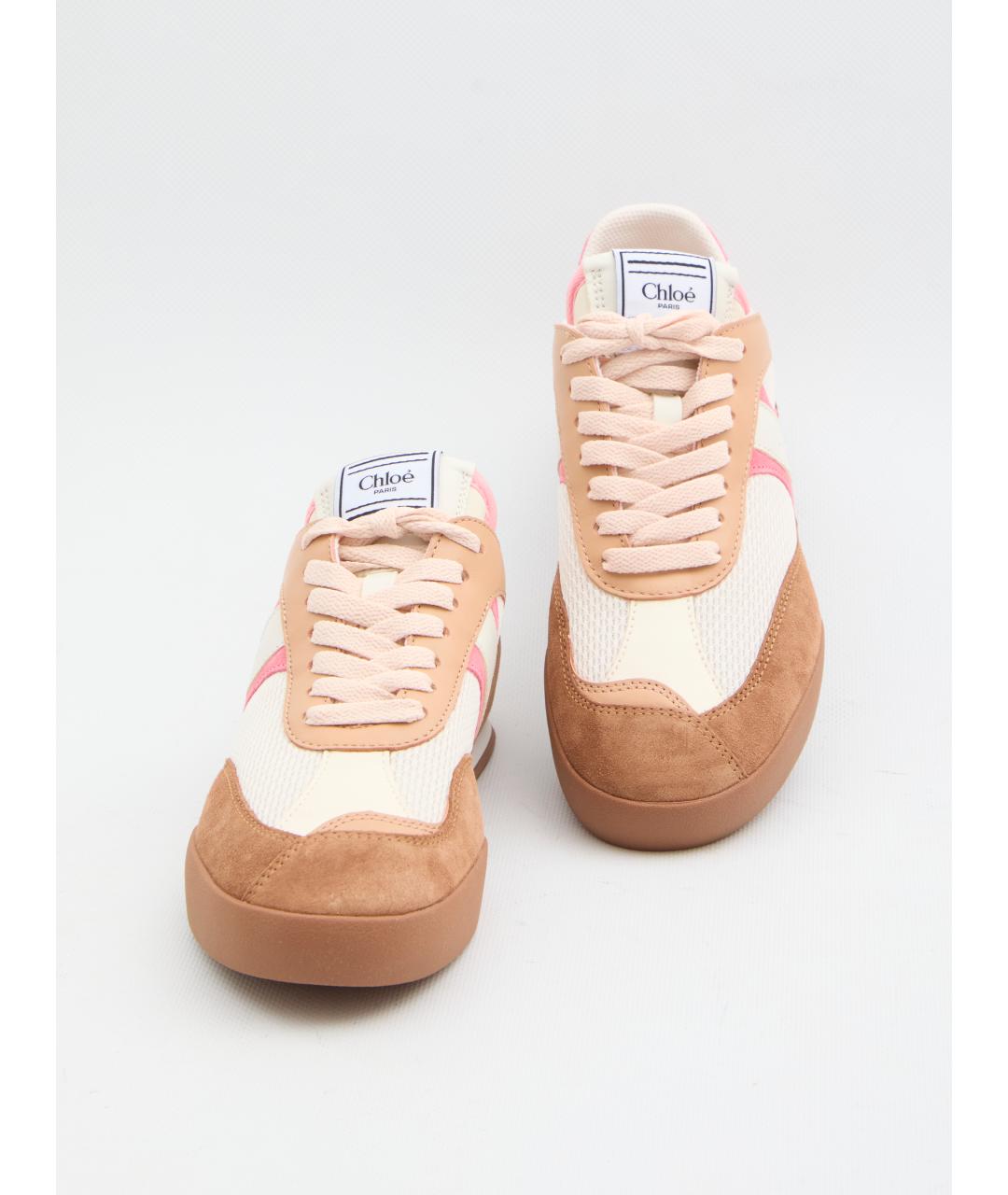 CHLOE Розовые кожаные кроссовки, фото 5