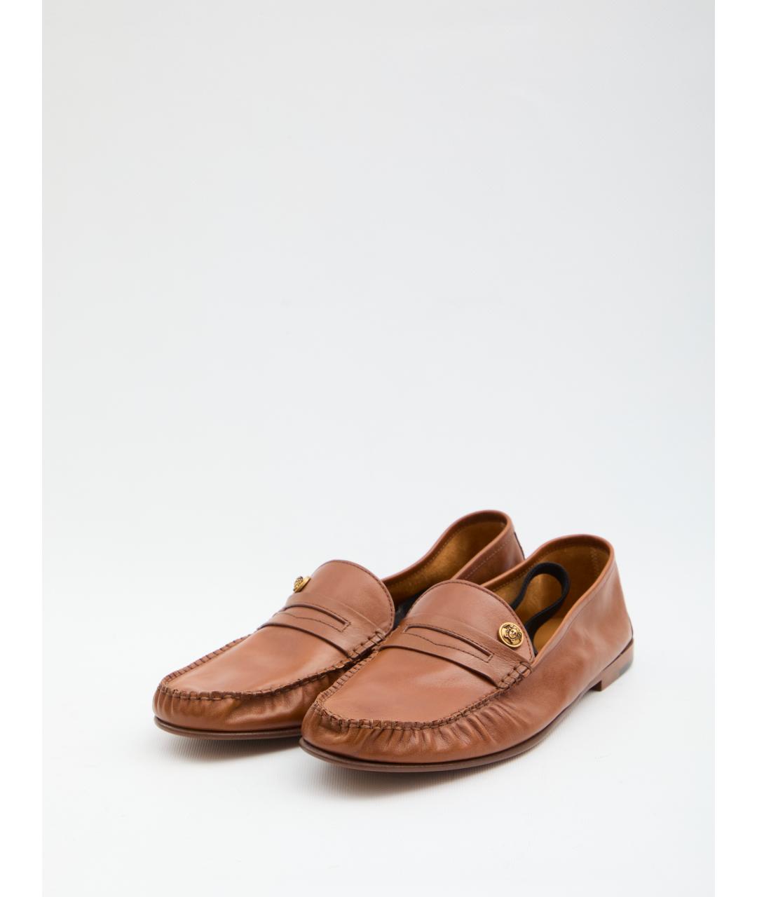 VERSACE Коричневые кожаные лоферы, фото 2