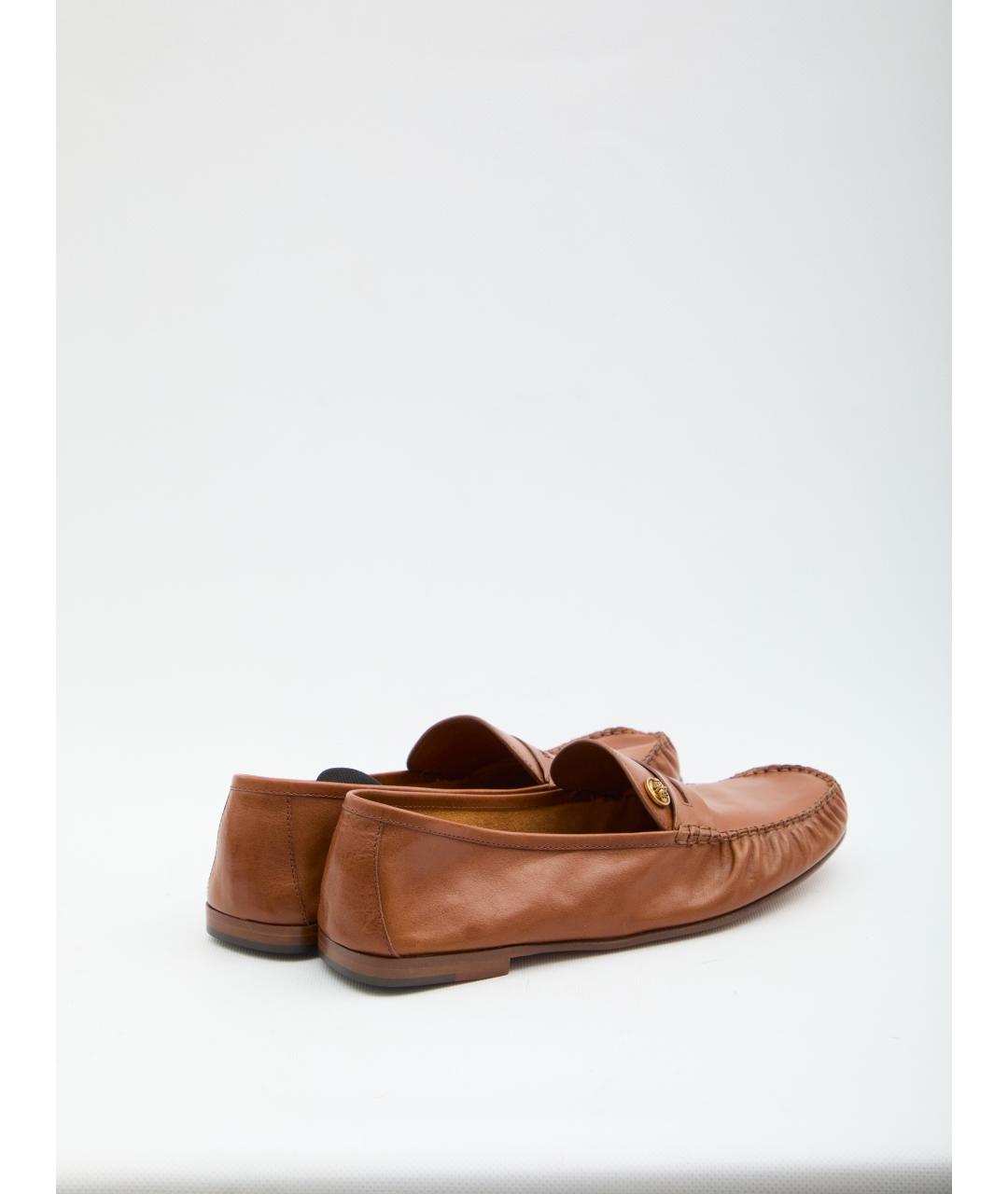 VERSACE Коричневые кожаные лоферы, фото 3