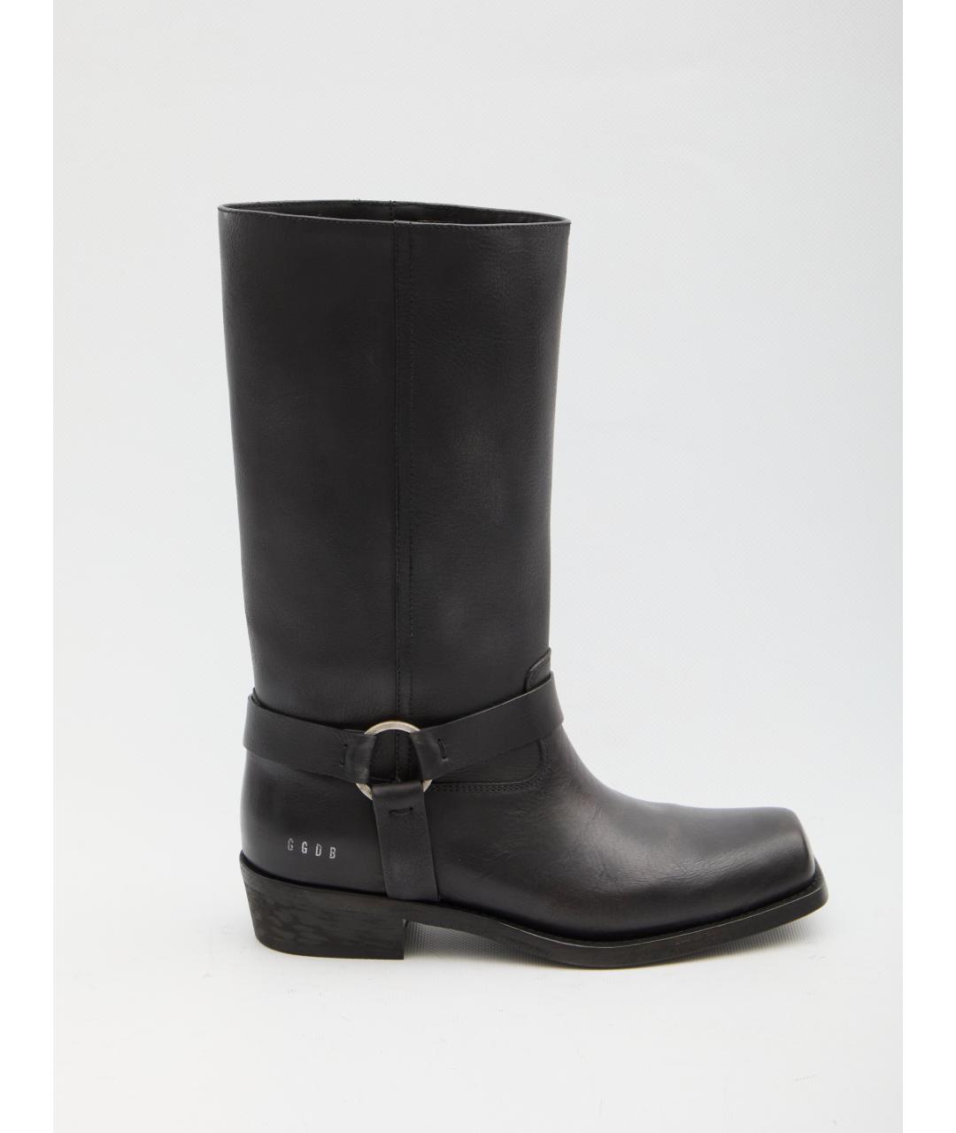 GOLDEN GOOSE DELUXE BRAND Черные кожаные полусапоги, фото 6