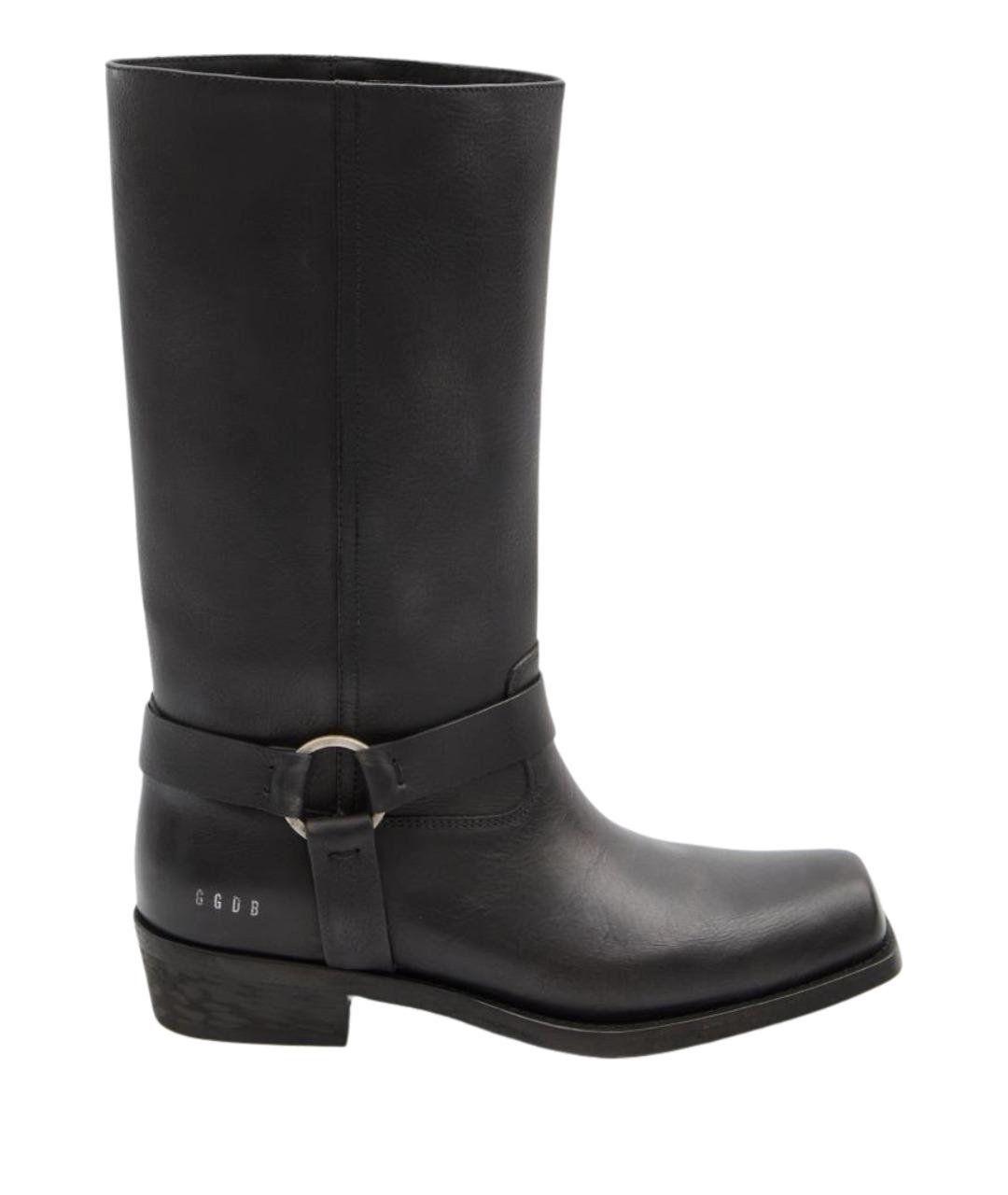 GOLDEN GOOSE DELUXE BRAND Черные кожаные полусапоги, фото 1