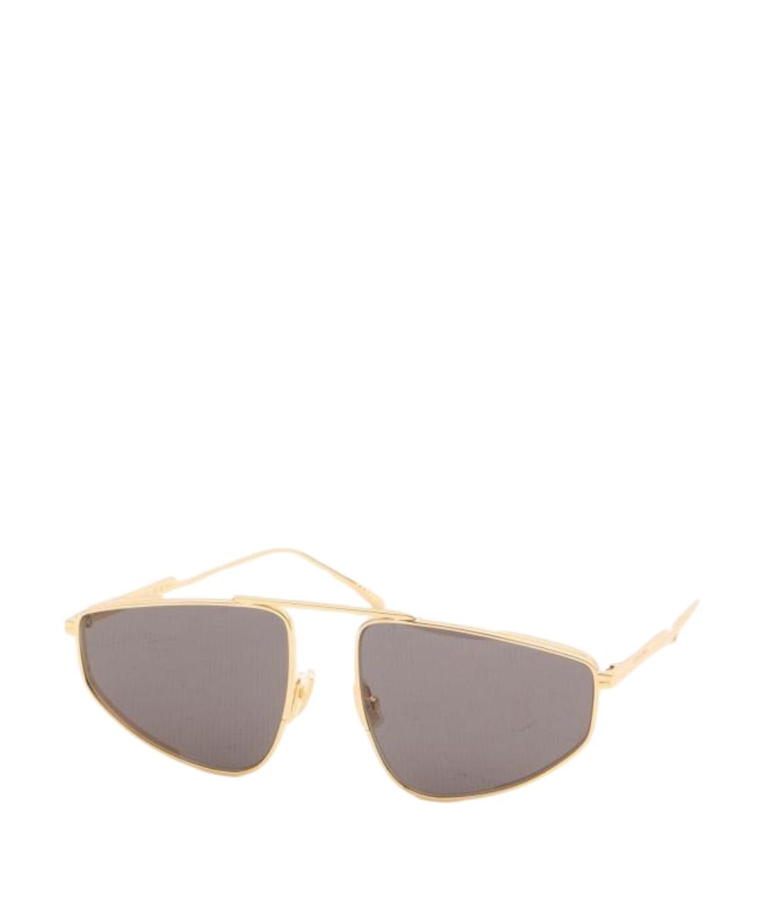 BOTTEGA VENETA Золотые металлические солнцезащитные очки, фото 1