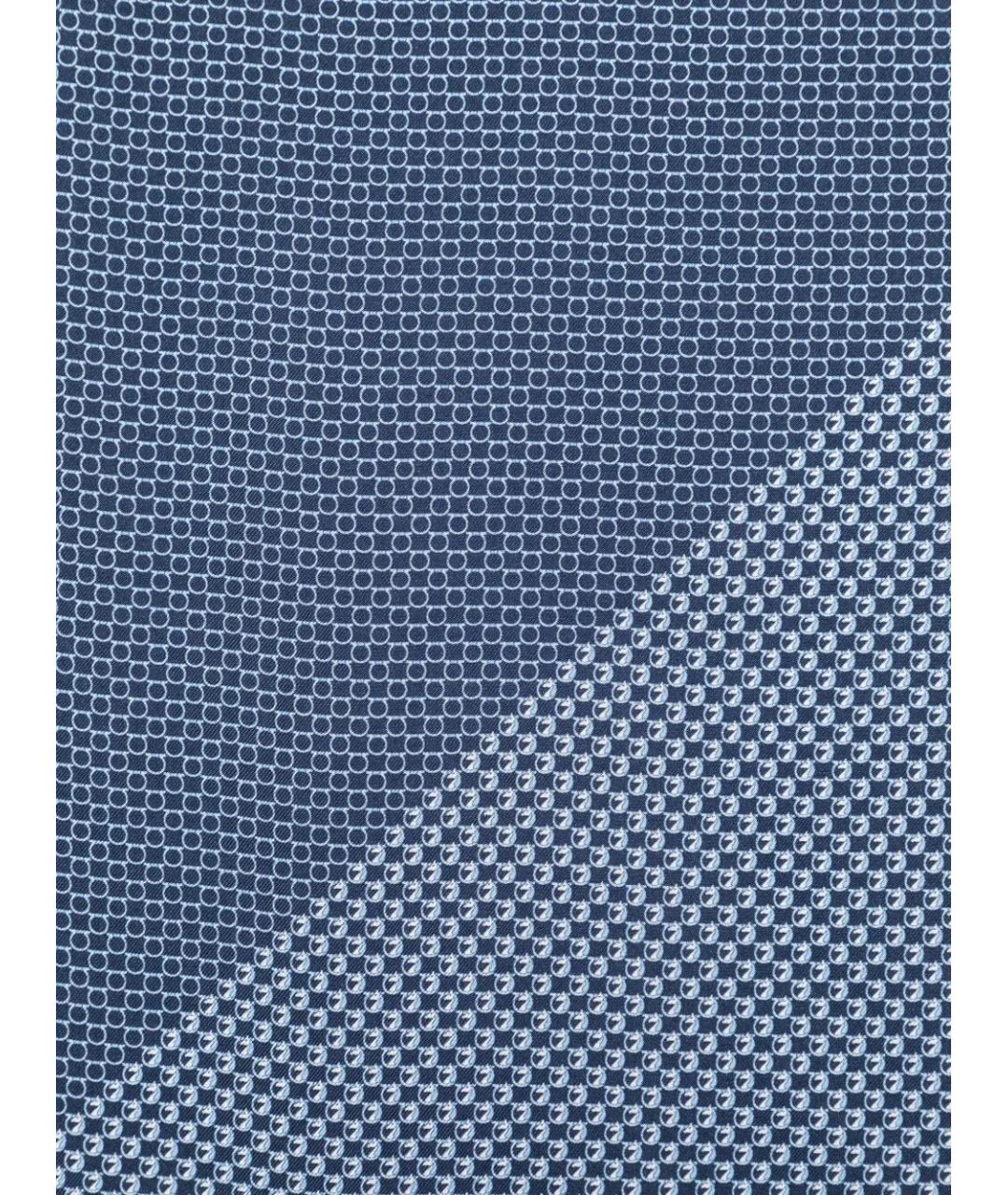 FERRAGAMO Синий шелковый шарф, фото 2