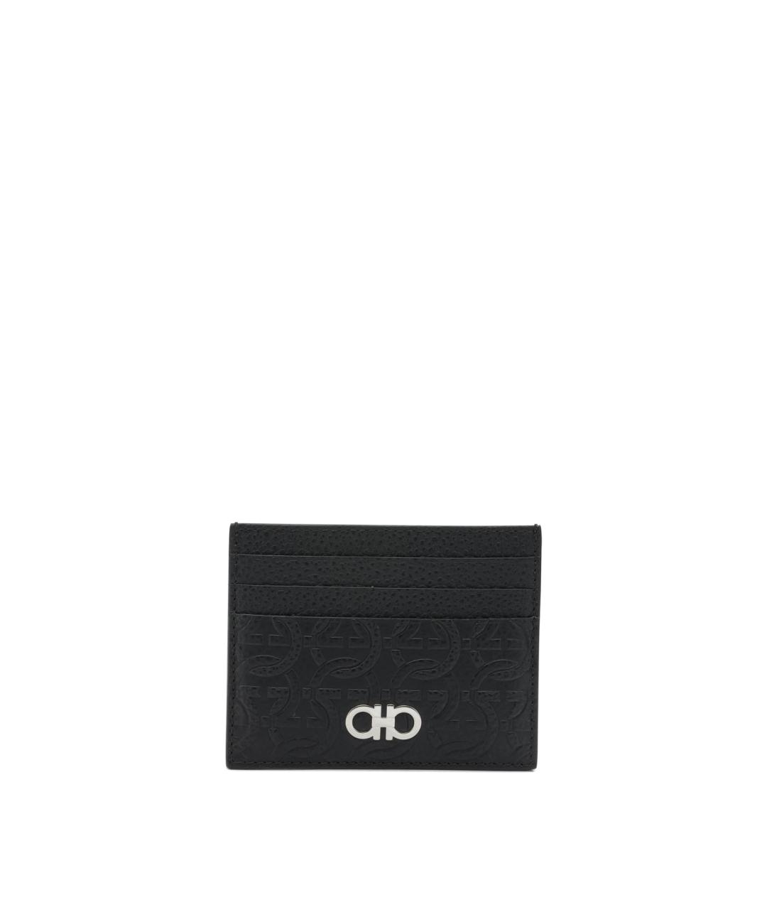 FERRAGAMO Черный кожаный кардхолдер, фото 5
