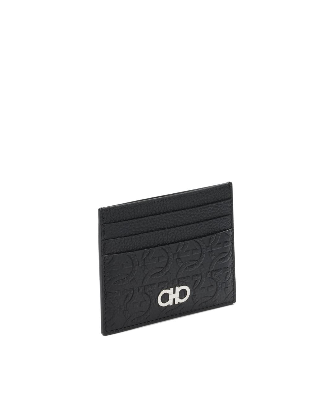 FERRAGAMO Черный кожаный кардхолдер, фото 2