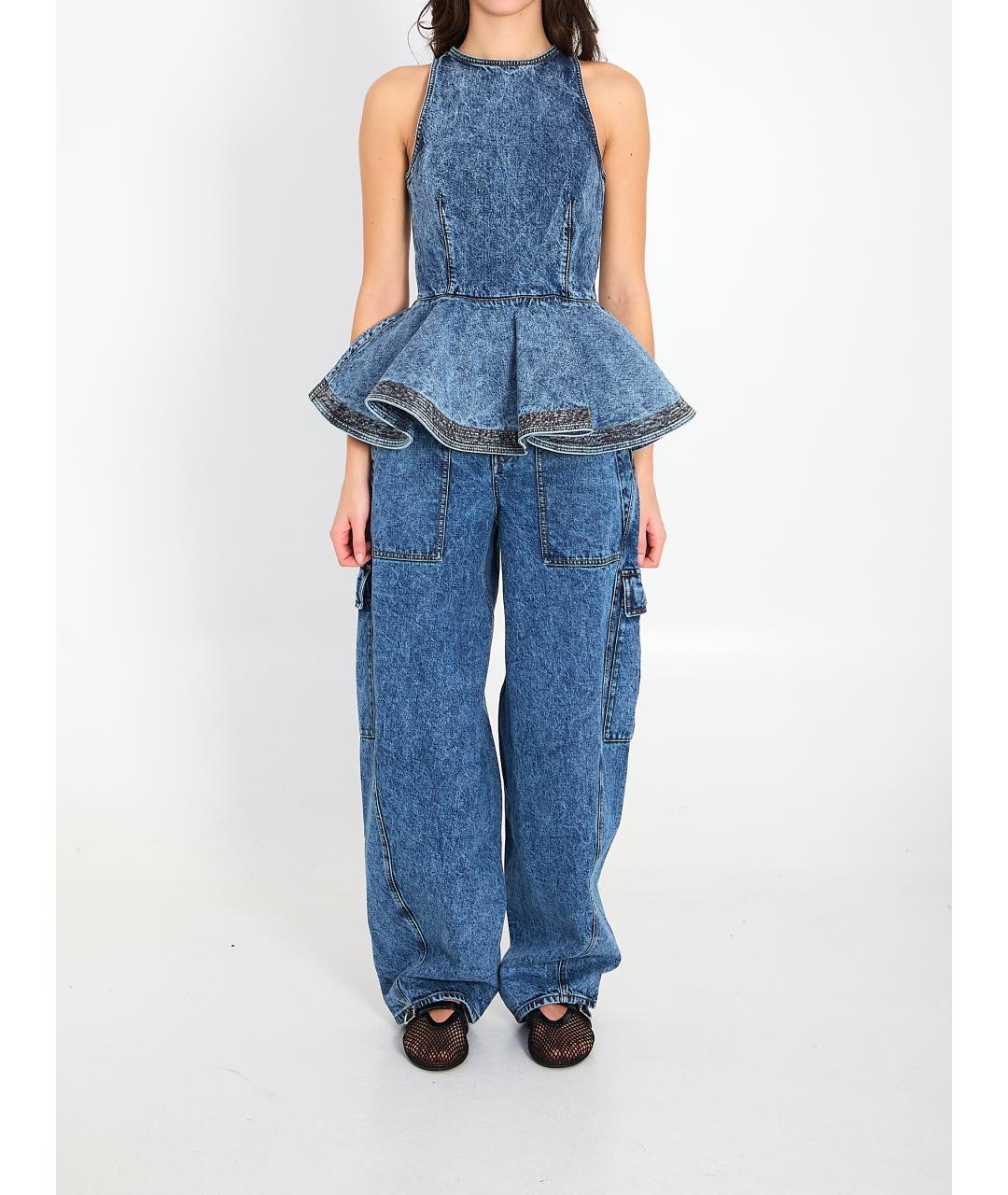 ALAIA Синяя хлопковая майка, фото 5