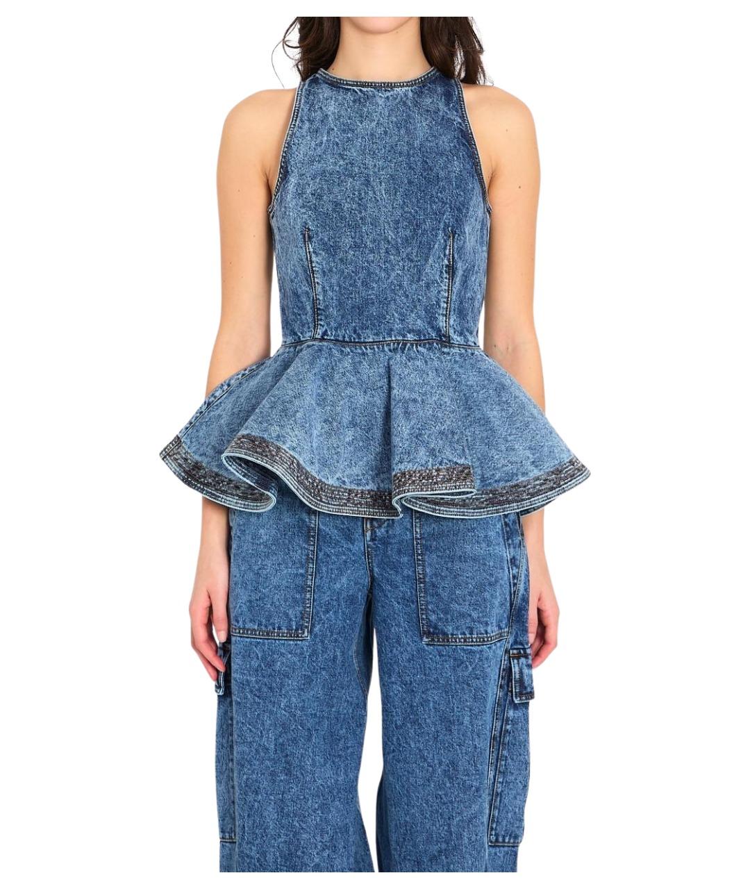 ALAIA Синяя хлопковая майка, фото 1