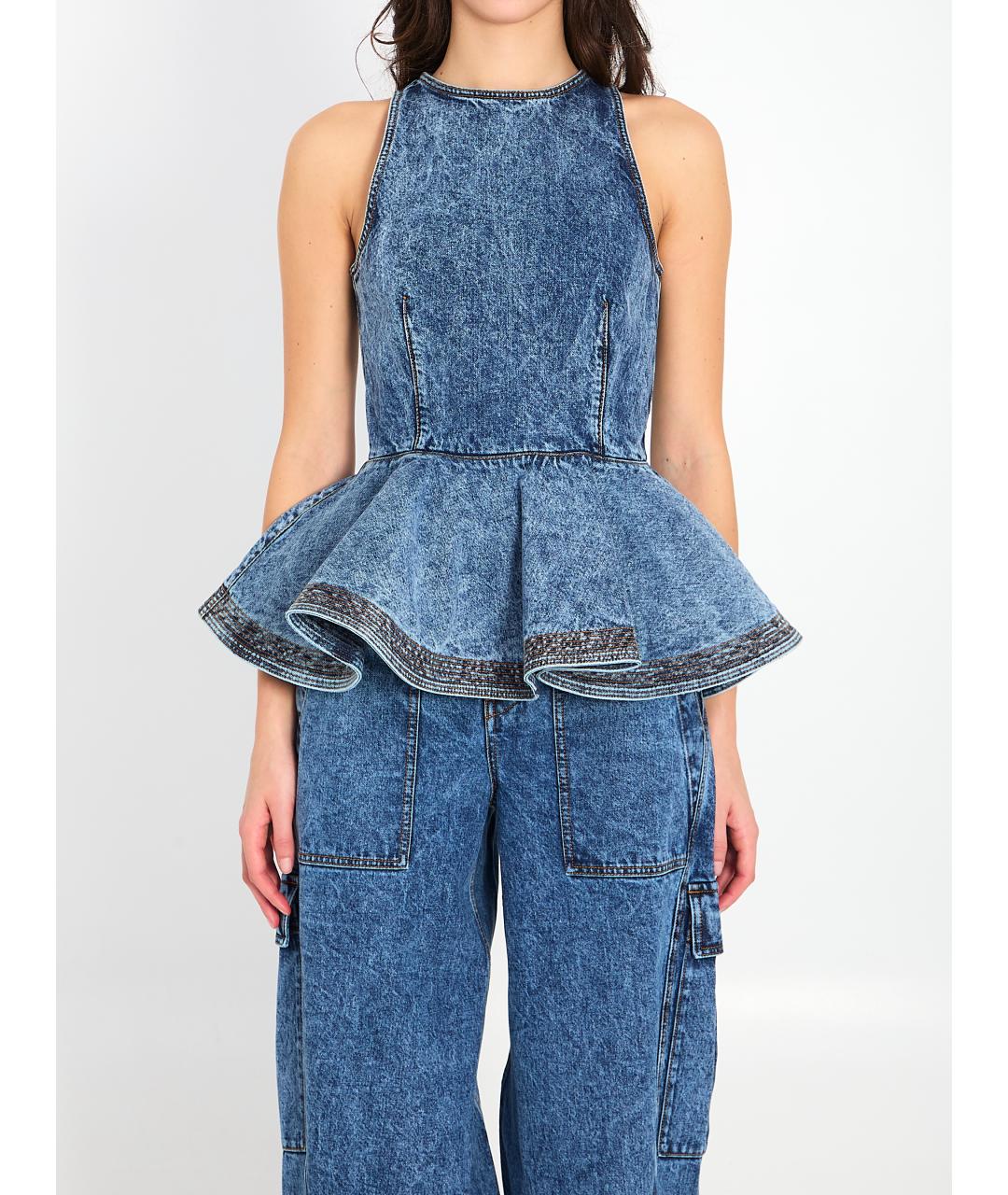 ALAIA Синяя хлопковая майка, фото 6