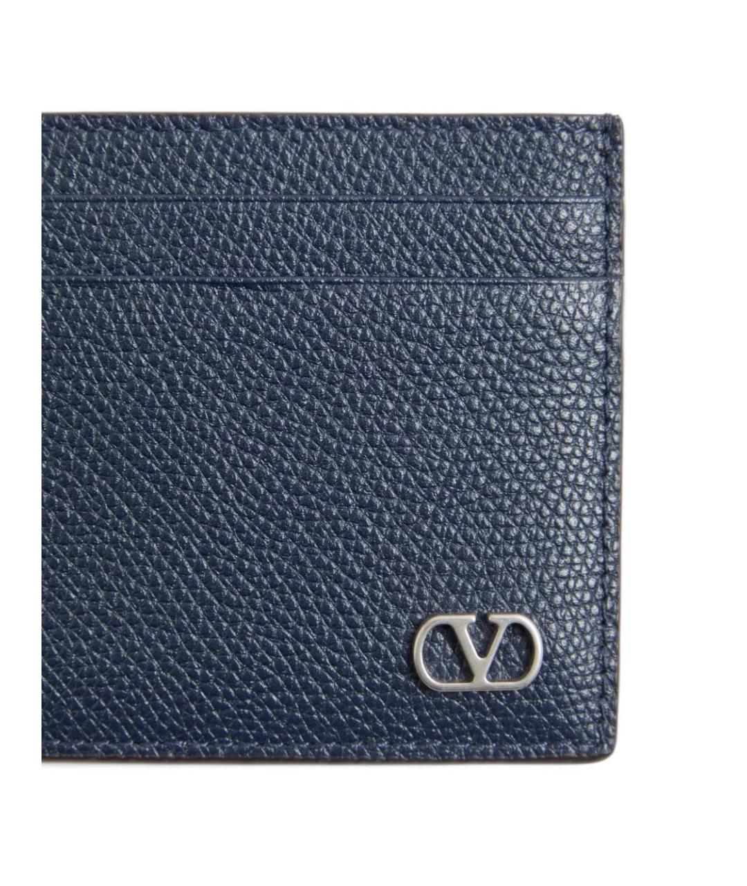 VALENTINO Синий кожаный кардхолдер, фото 4