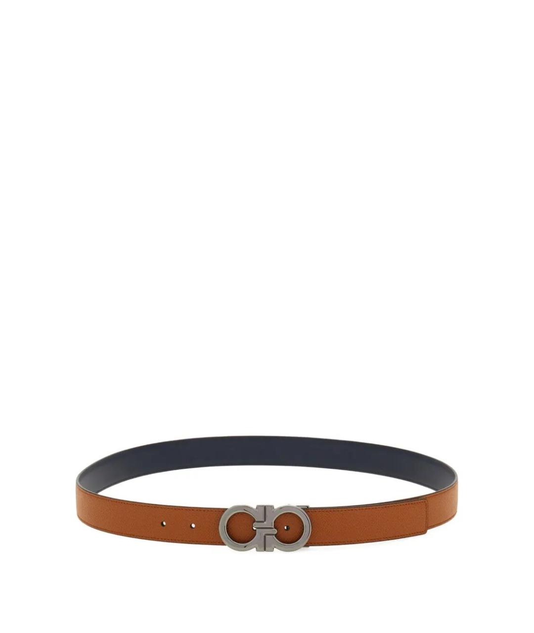 FERRAGAMO Коричневый кожаный ремень, фото 1