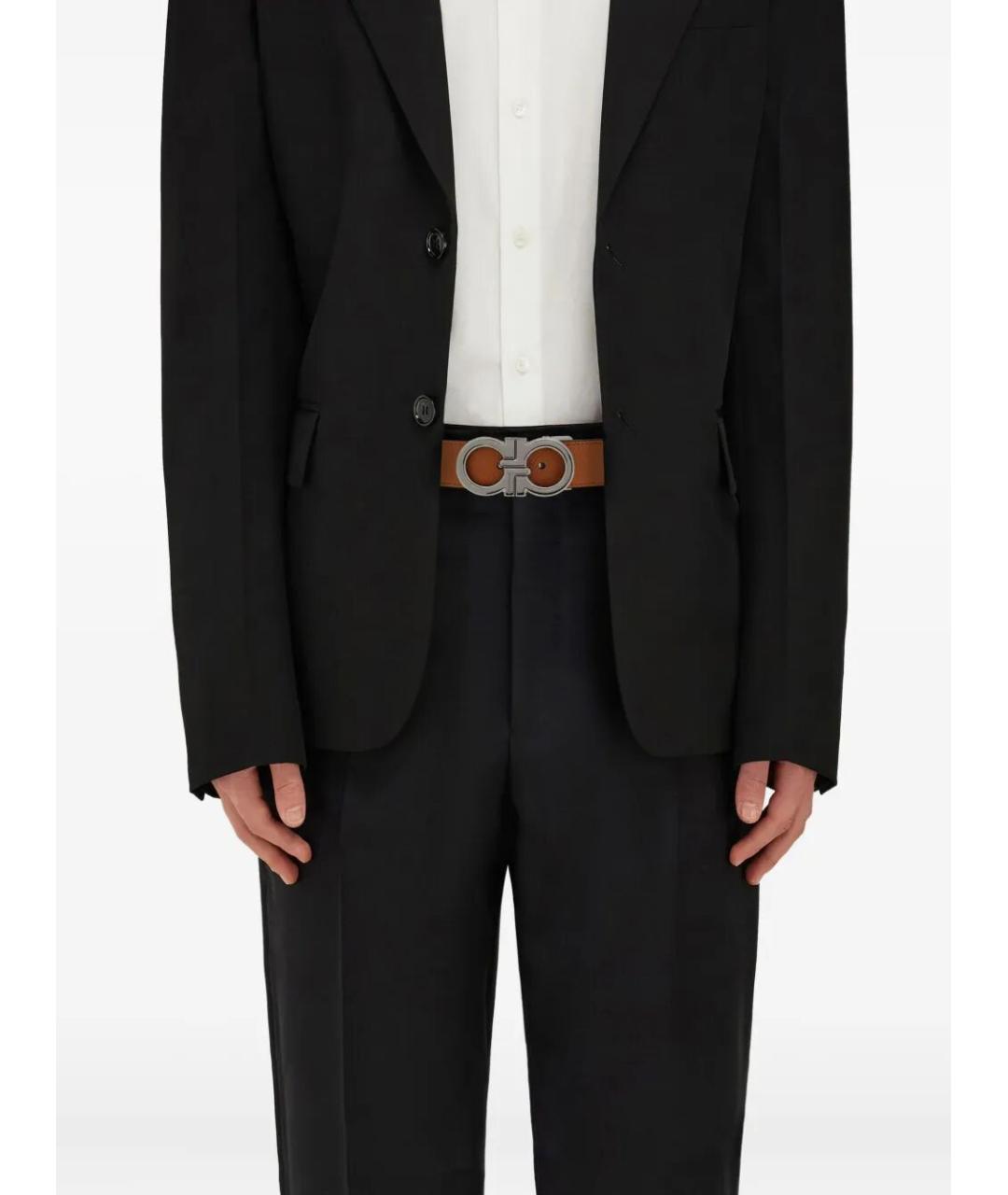 FERRAGAMO Коричневый кожаный ремень, фото 2