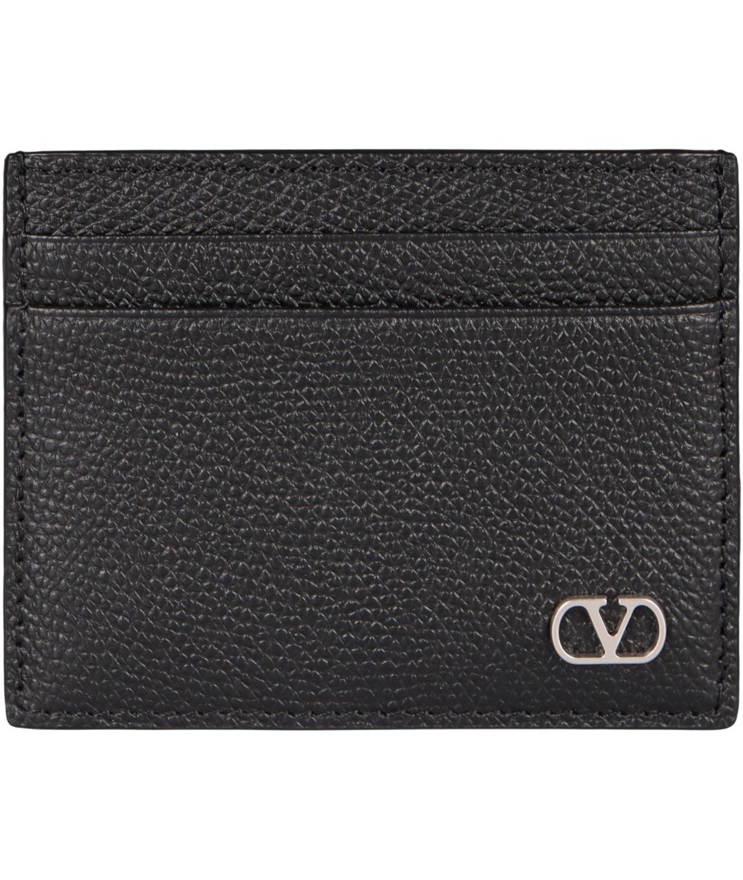 VALENTINO Черный кожаный кардхолдер, фото 2