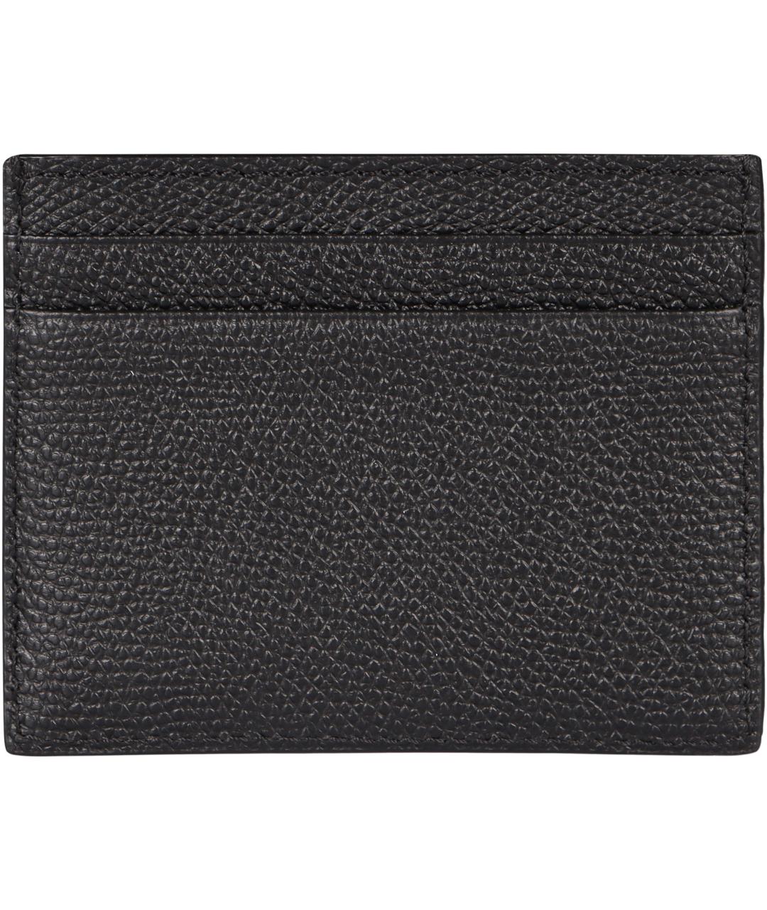 VALENTINO Черный кожаный кардхолдер, фото 3